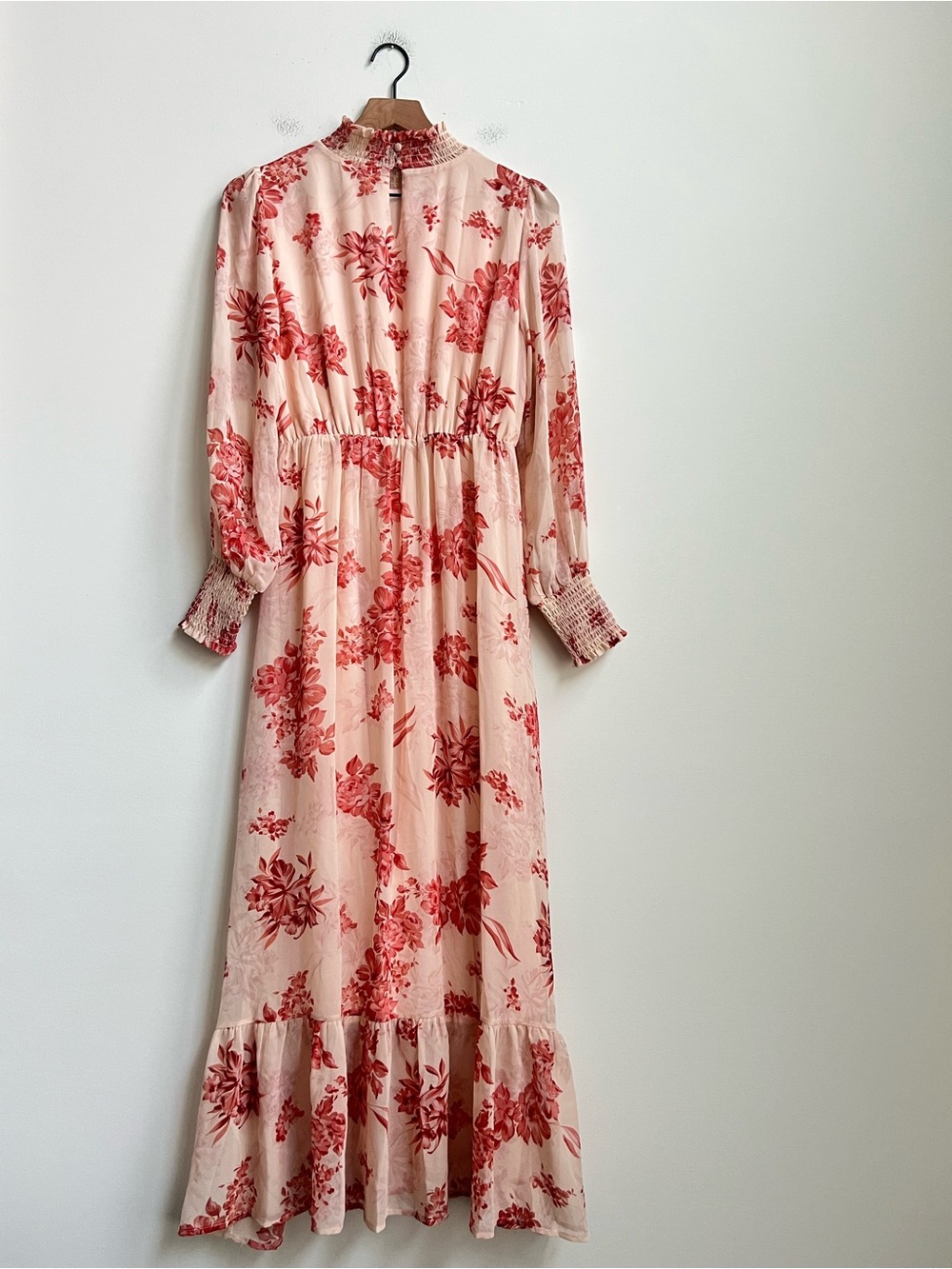 New Baltic Born Luciana Maxi Dress Beige Rose Floral Chiffon Boho Romantic M - Picture 14 of 16
